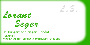 lorant seger business card