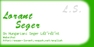 lorant seger business card